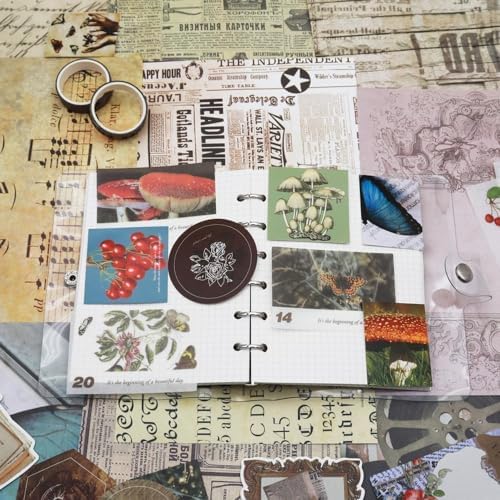 ATIRAMANIYA 346pcs Journal Supplies Kit Vintage Scrapbook Stickers Art Journaling Bullet Junk Journal Planners DIY Decoration Paper Stickers Craft Kits Notebook Collage Album (Post Office Brown Book) - Image 4