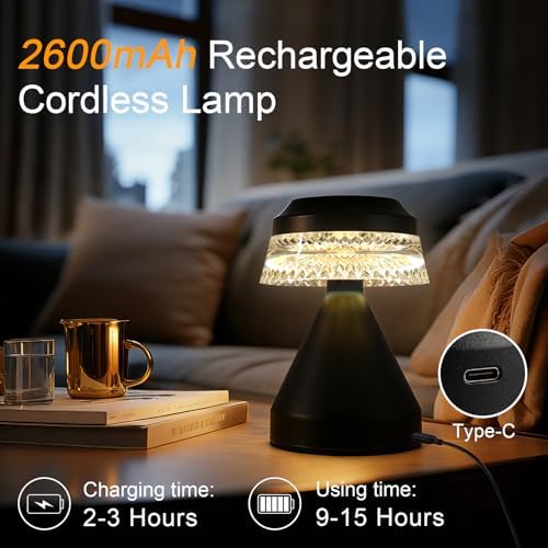 Rechargeable Cordless Table Lamp, Battery Operated Lamp - Image 4