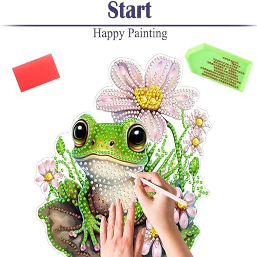 Diamond Painting Kits for Adults Beginners, 5D Full Drill Frog Crystal Art Desktop Ornament, DIY Single Sided Home Office Desk Decor, Creative Craft Gift Set with Tools - Image 6