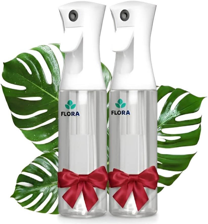 Flora Plant Mister Spray Bottle, Fine Mist for Indoor Plants (2 Pack) by Flora