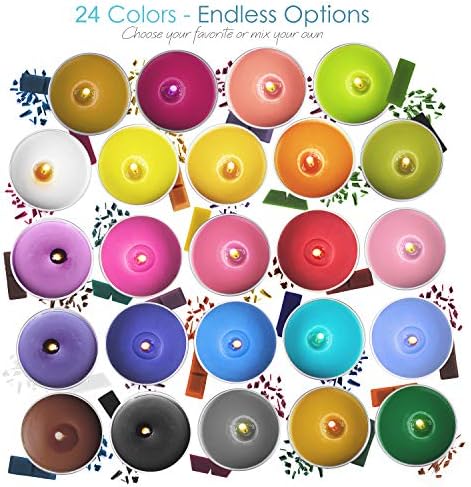 Hearth & Harbor Natural Soy Wax and DIY Candle Making Supplies - 10 Lbs Soy Candle Wax Flakes, 24 Candle Wax Dye Blocks, 100 Cotton Wicks, and 2 Metal Centering Device, Multicolored - Image 5