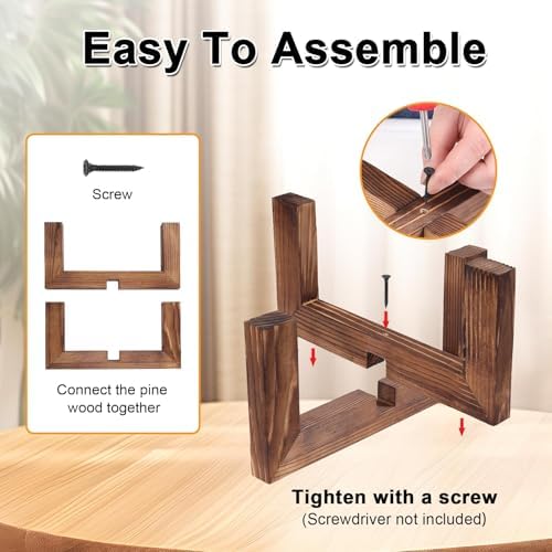 Vigordream Plant Stand, Indoor/Outdoor Wood Plant Holder, Flower Pot Stand - Image 4