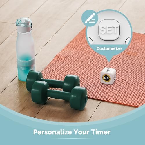 2 Pack - KADAMS Pomodoro Cube Timer Productivity Visual Timer - 5/10/25/50 Min Rotating Countdown (2, White) - Image 6