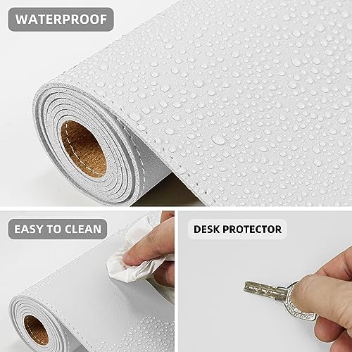 AFIING Cork Desk Mat 23.6 x 13.7, Dual-Sided Cork & PU Leather Desk Pad, Waterproof Non-Slip Desk Protector for Home Office, Study Desk & Minimalist Workspace White - Image 4