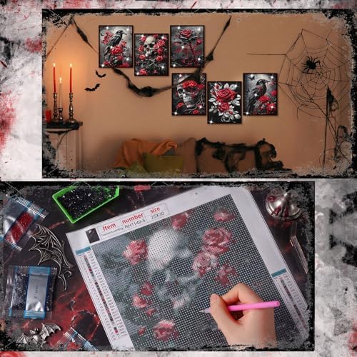 Chunful 6 Pcs Halloween Gothic Diamond Art for Adults, 10x11.8 - Image 5