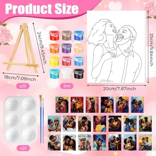 Zhanmai 20 Set Pre Drawn Canvas Painting Kit, Sexy Couples - Image 2