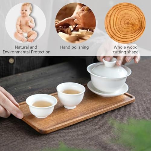 Small Wooden Tray for Display - Elegant Walnut Wood Serving Platter for Tea, Coffee, Snacks, Sushi, and Appetizers - Image 2
