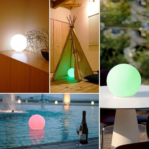 Mr.Go 10-in RGB LED Ball Light, Rechargeable Waterproof Globe Lamp w/Remote - Image 2