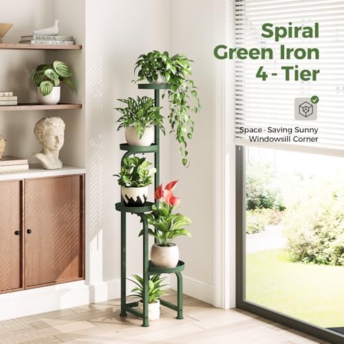 Bamworld Corner Plant Stand Indoor Outdoor Tall Metal Flower Pot Stands - Image 5