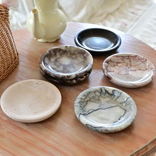 ZSHAWN Natural Marble Ring Dish Jewelry Tray, 5.5" Trinket Dish - Image 6