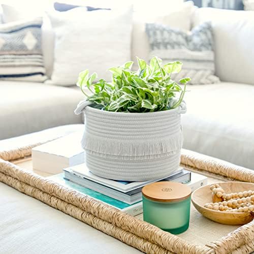 NaturalCozy 3-Piece Decorative Storage Basket Set – Cotton Rope Woven Baskets for Organizing! Small Storage Bins for Nursery Baby Stuff, Gift, Montessori, Dog Toy Bin, Cat Toys, Bathroom Shelves - Image 5