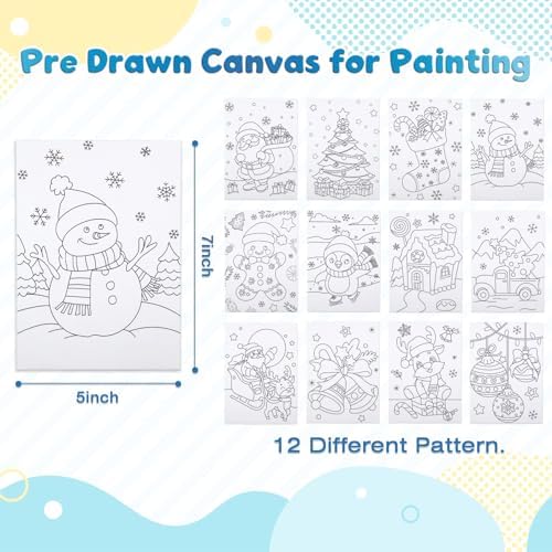 Louise Maelys Christmas Pre Drawn Canvas to Paint for Kids - Image 2
