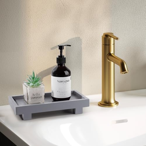 Bathroom Counter Tray Wooden Riser Display Kitchen Soap Holder, Gray - Image 6