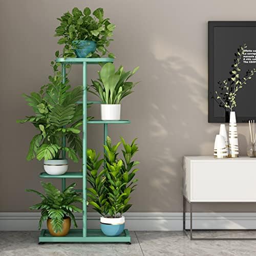 LINZINAR 4 Tier Plant Stand Indoor Outdoor Metal Flower Pot Display Shelf - Image 2