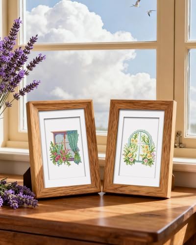 PeakLuv 12 Pcs Small Diamond Art Kits, Floral Window Mini Diamond Painting Kits for Adults, 5D DIY Square Drill Diamond Dots, Quickly Finishable Flowers Gem Art for Home Wall Desktop Decor, 6X7in - Image 6