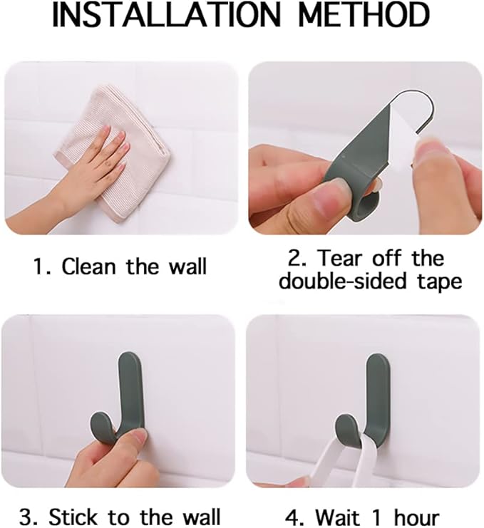 Adhesive Hooks Utility Wall Hooks Key Hooks for Wall Decorative Key Holder Rack Self Adhesive Wall Hooks for Towels, Hats, Shower, Kitchen, Living Room, Office(6 Pcs)