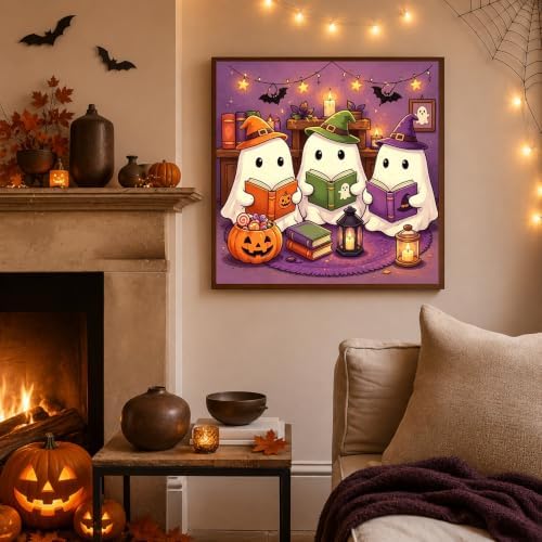 Mandun Halloween Ghost Paint by Numbers Kit for Kids, 8x8 inch - Image 3