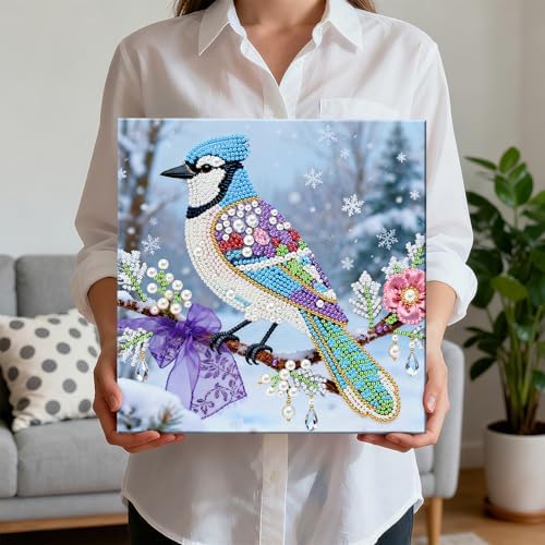 LQCrafK DIY 3D Pearl Art Painting Handcraft Kit for Adults Beginners, Home Wall Decoration, Creative Design Framed Painting with Tools-Blue Raven - Image 3