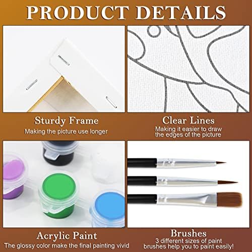 Nuberlic 8x10 Canvas Painting Kit Pre Drawn Canvas for Painting for Adults Sip and Paint Kit for Adult's Date Night Party Favor Outdoor Acitivities Supplies - Image 5