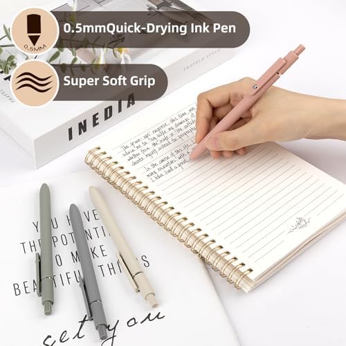 Cute Spiral Notebook Set For Women, Bible Journal Set, 3 Pack A5 Spiral Notebook + 5 PCS Gel Pens + 600 Sticky Notes + Gift Box, Aesthetic Gift Set for Work Students School Office Supplies - Image 4