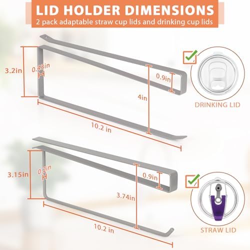 2 Pack Tumbler Lid Organizer, Versatile Storage Holds 20 Lids, Round&Flat - Image 3