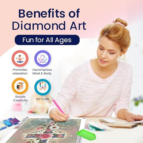 Jesus Flower Cross Diamond Art Kit 5D Full Round Drill DIY Wall Decor 12x12 - Image 3
