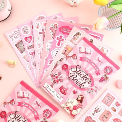 500+ Christian Stickers Book for Scrapbooking,Religious Bible Verse Sticker Book, Religious Scrapbook Journaling Planner, Bible Study Prayer Vision Board Supplies for Women - Image 3