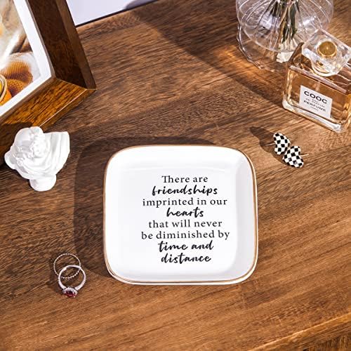 Friend Birthday Gifts for Women Ring Dish Friendship Gifts for Women Friends Female Gifts "There are friendships imprinted in our hearts that will never be diminished by time and distance" - Image 6