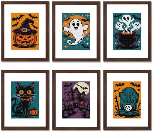 6 Pcs Small Diamond Art Kits Halloween Ghost Diamond Art Kits for Adults by Aestalrcus