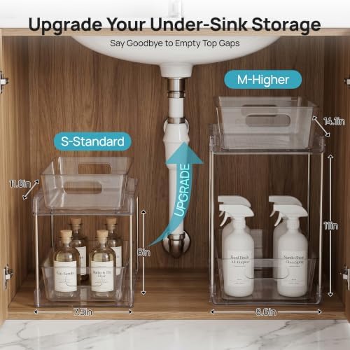 Vtopmart 2 Pack Larger Higher Pull Out Under Sink Organizer (M-Higher) - Image 3