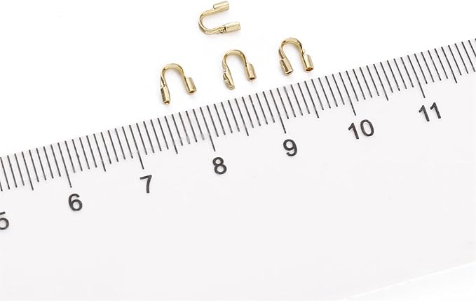 14K Gold Plated U Shape End Caps 4.5x4.5mm 400pcs for Jewelry Making Findings