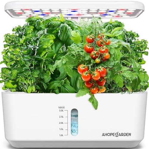 Ahopegarden Indoor Garden Hydroponics Growing System: 10 Pods Kit with LED by Ahopegarden