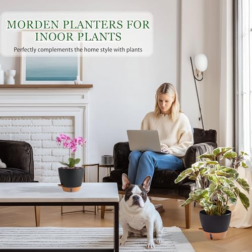 Self Watering Pots for Inoor Ourdoor Plants 10/9/8/7/6.5" Plastic Planters - Image 2