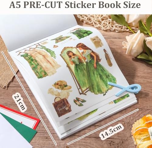 Snycler Sticker Book for Journal 20 Sheets Vintage PET Washi Stickers-1 - Image 3