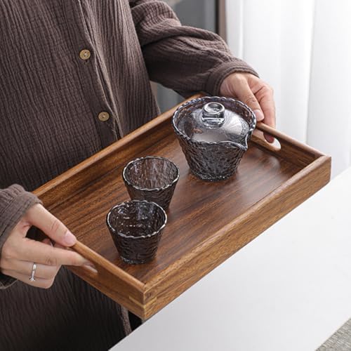 Wooden Coffee Trays with Handles Wood Serving Tray Wooden Bed Tray, Coffee Table Trays for Living Room,Wood Kitchen Tray Wood Decorative Tray with Handles - Image 2