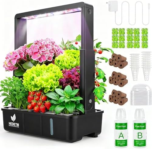 15 Pods Hydroponics Growing System Indoor Garden with LED Grow Light by Unknown
