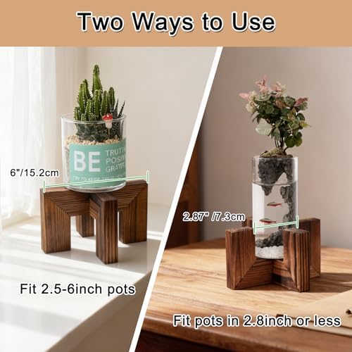 Vigordream Plant Stand, Indoor/Outdoor Wood Plant Holder, Flower Pot Stand - Image 2