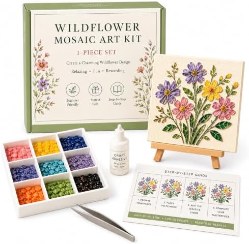 Mosaic Art Kit for Adults, DIY Garden Craft with Beads，Wildflower by Unknown