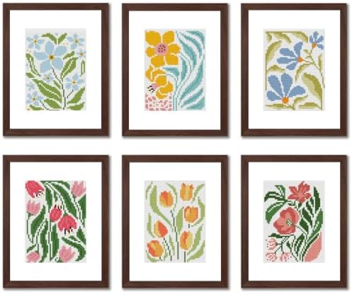 6 Pcs Small Diamond Art Kits Easy Flowers Diamond Art Kits for Adults by Aestalrcus