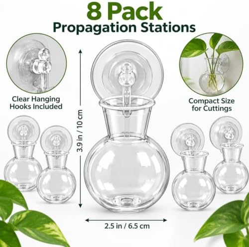 8 Pack Window Propagation Stations, Plastic Plant Terrarium Vases - Image 2