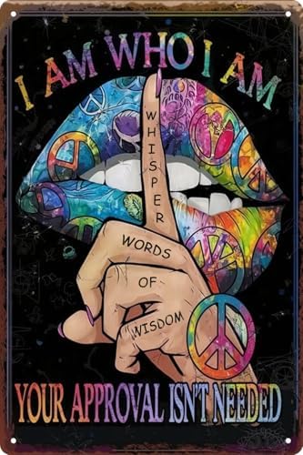 I Am Who I Am Whisper Words of Wisdom Vintage Metal Tin Sign 8x12 in Multipurpose Wall Hanging Decor for Garage Bedroom Porch Garden Cafe Man Cave Retro Outdoor Wall Art Decoration by VintageTinSign