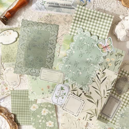 400Pcs Vintage Scrapbook Paper & Stickers Assorted Set, 4 Packs Journaling Supplies Kit, Floral Decorative Paper for Scrapbooking Junk Journals Collage Card Embellishment Planner Album DIY - Image 7