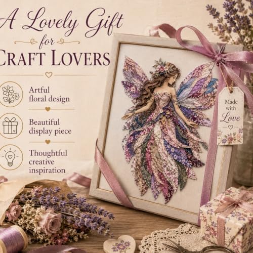 JMHKKUJ Fairy Patchwork DIY Kit, DIY Flower Fairies Patchwork - Image 3