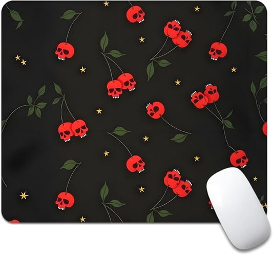 Sweet Revenge Cherry Skulls Texture Mouse pad, Square Waterproof and Anti Slip Mouse pad for Office laptops