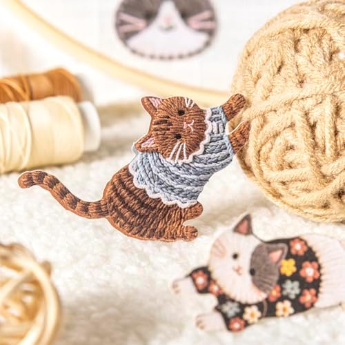 Alideco 120pcs Scrapbook Stickers Vintage Adorable Plush Embroidered Cuddly Pets Scrapbooking Junk Journal Crafts Embelishment Decoration Stickers (rongxiumengchong) - Image 3