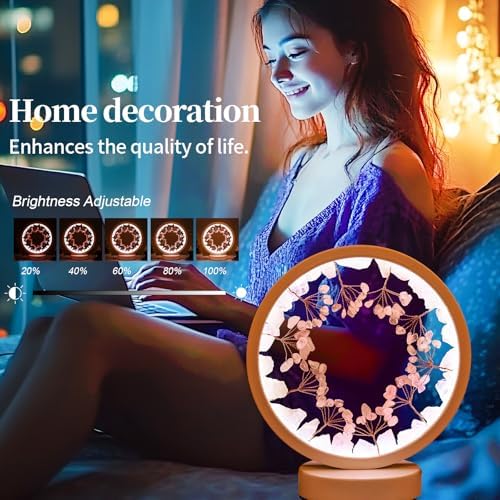 Runyangshi Lotus Lamp Natural Crystal Lamp, Tree of Life 3 Color Dimmable Crystal Wreath Light, Table Decor Spiritual Housewarming Gift(Rose Quartz) - Image 5