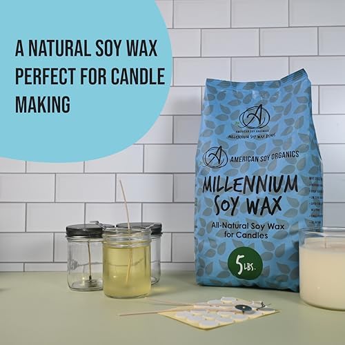 American Soy Organics Millennium Soy Beads for Candle Making - Natural Supplies - Paraffin-Free, Beeswax-Free Candle Wax for Container Candles, Tealights and Wax Melts, 10 lbs (Pack of 2) - Image 2