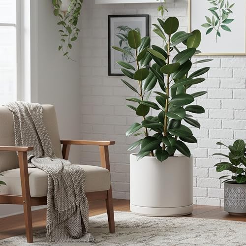 D'vine Dev 16 Inch Ceramic Planter Pot, White, 94-O-H-1 - Image 2