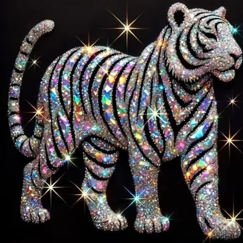 BYGFHLYW Tiger 5D Diamond Painting Kit for Adults, Animal Diamond Art Kits by BYGFHLYW