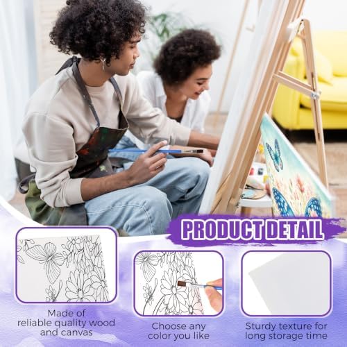 Sherr 140 Pcs 20 Set Pre Drawn Canvas Painting Kit, Butterflies and Flowers - Image 3